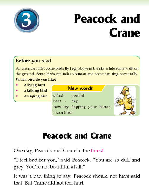 Literature Grade 2 Fables and folktales Peacock and Crane