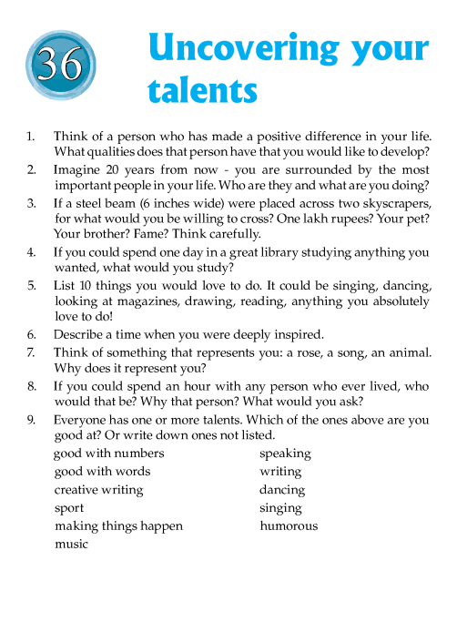 Literature Grade 6 Inspirational Uncovering Your Talents