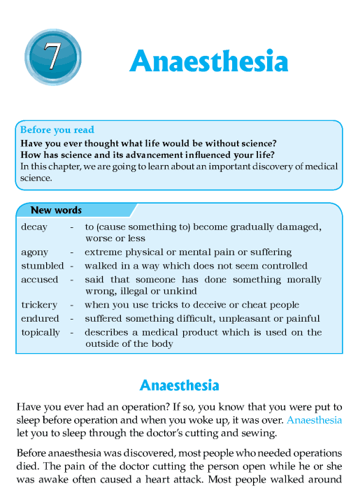 Literature Grade 8 Nonfiction Anaesthesia